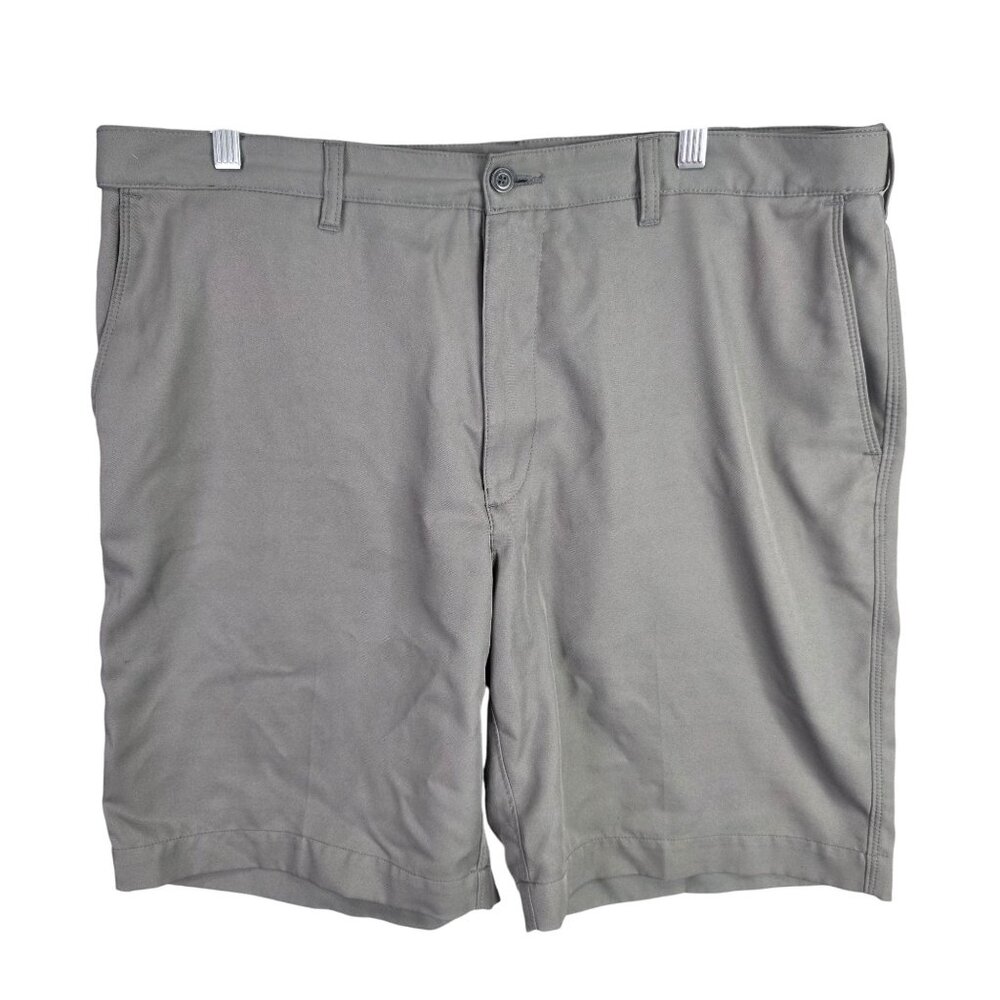 Mens PGA Tour Gray Chino Golf Shorts 100% Polyester 10" Inseam Size 38